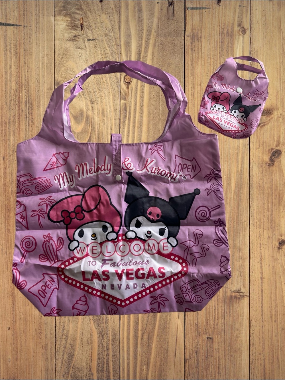 Sanrio My Melody & Kuromi Las Vegas Packable Tote Bag